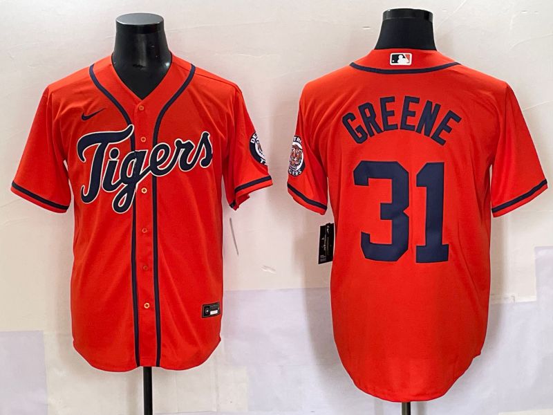 Men 2025 Detroit Tigers 31 Greene Orange Game Nike MLB Jersey style 1